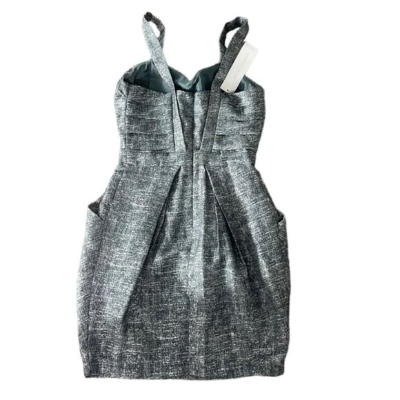 NWT BCBGeneration Teal Silver Combo Cocktail Mini Dress Women's Size 0 - Picture 3 of 8